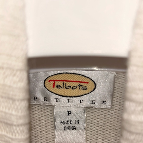 Talbots ivory sequin turtleneck sweater wool cashmere blend - Picture 7 of 9